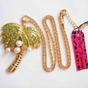 NWT BETSEY JOHNSON PALM TREE NECKLACE